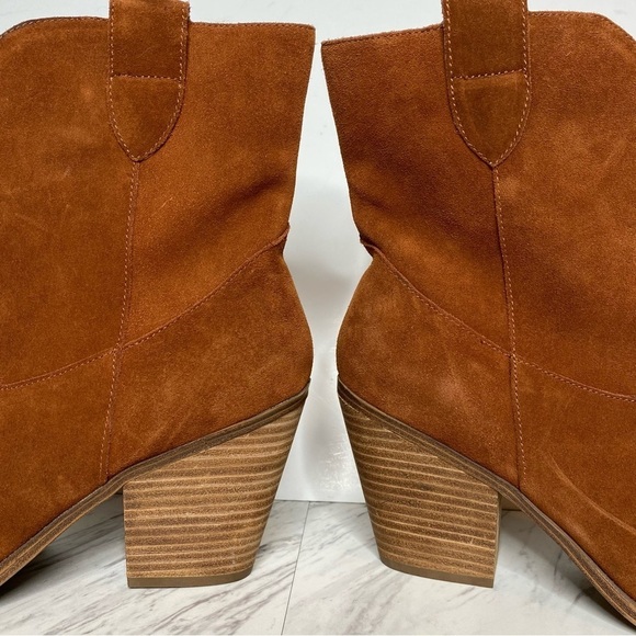 Blondo Wayde Brown Suede Western Bootie 10 - Picture 8 of 14